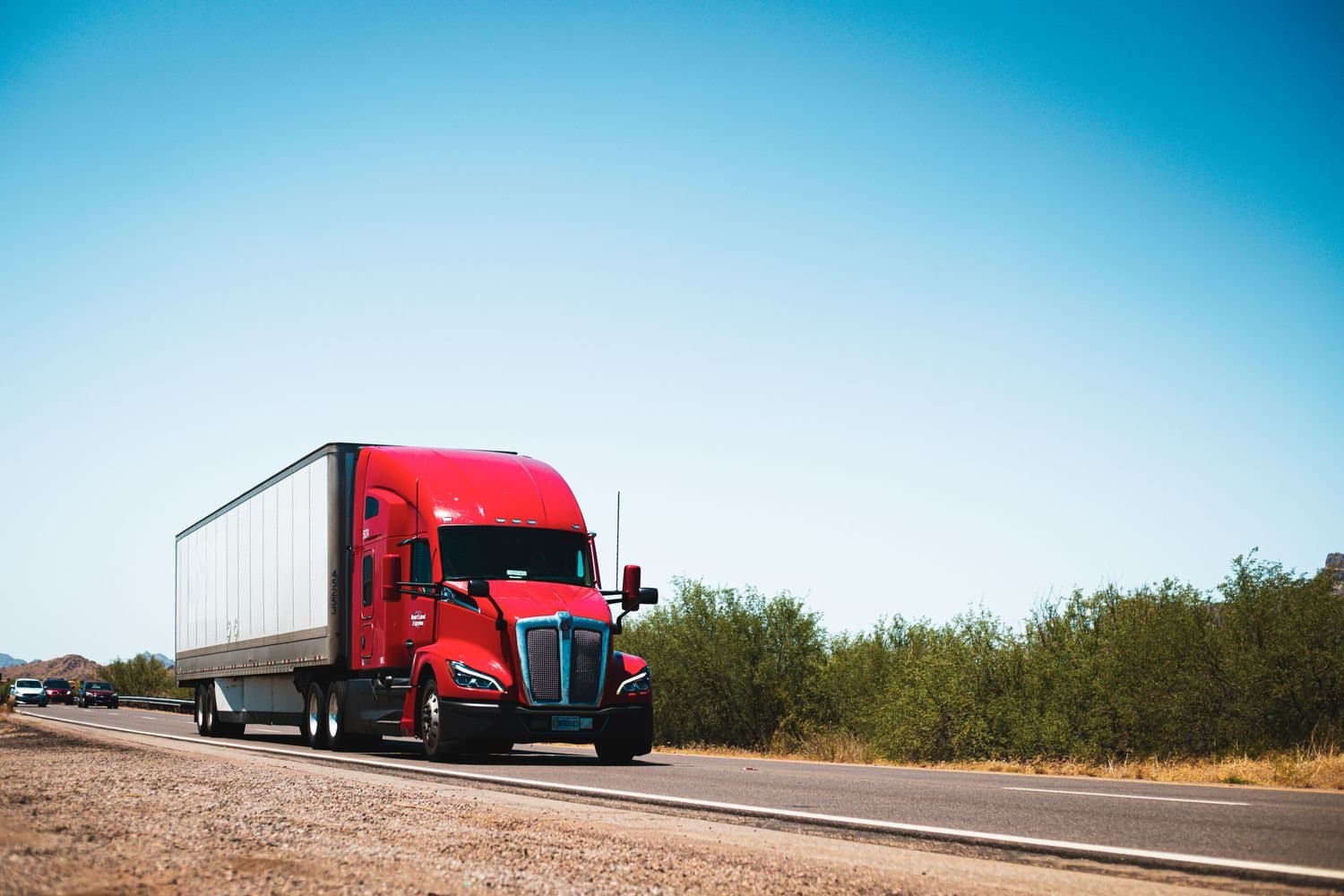 Representative dry van tractor-trailer used as a carrier equipment visual